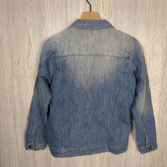 Vintage Women’s Size 14 Blue Light Wash Denim Trucker Jean Jacket Pockets - Picture 2 of 7